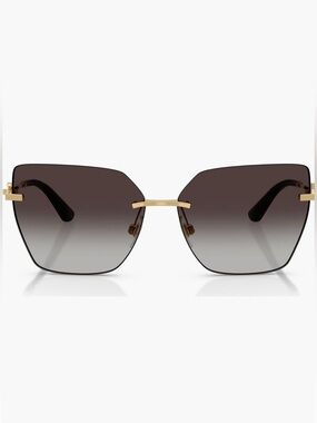 Dolce & Gabbana 62mm Oversize Gradient Cat Eye Sunglasses - Gold / Grey Gradient